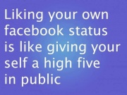 liking your own status 