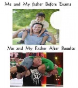 Me and My father before and after exams