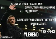 Not celebrating when united scores